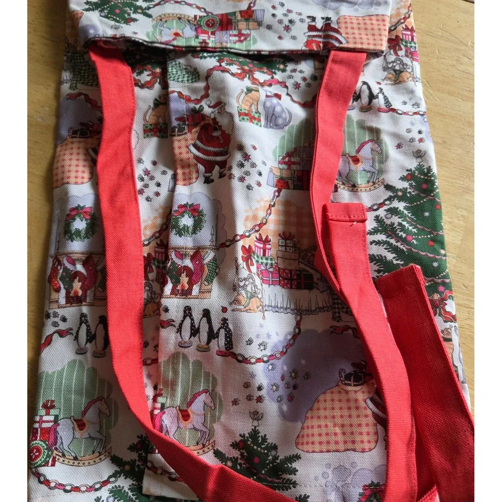 NEW Cath Kidston Dolls House Christmas Bib Cotton Apron Cath Check Holiday OSFM